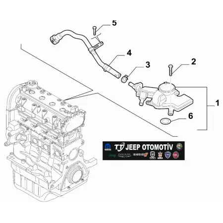 Jeep / Alfa Romeo / Fiat 1.4L Motor Karter Havalandırma 55219081