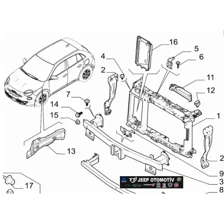 Jeep Avenger / Alfa Romeo Junior Ön Tampon Traversi 9849353180