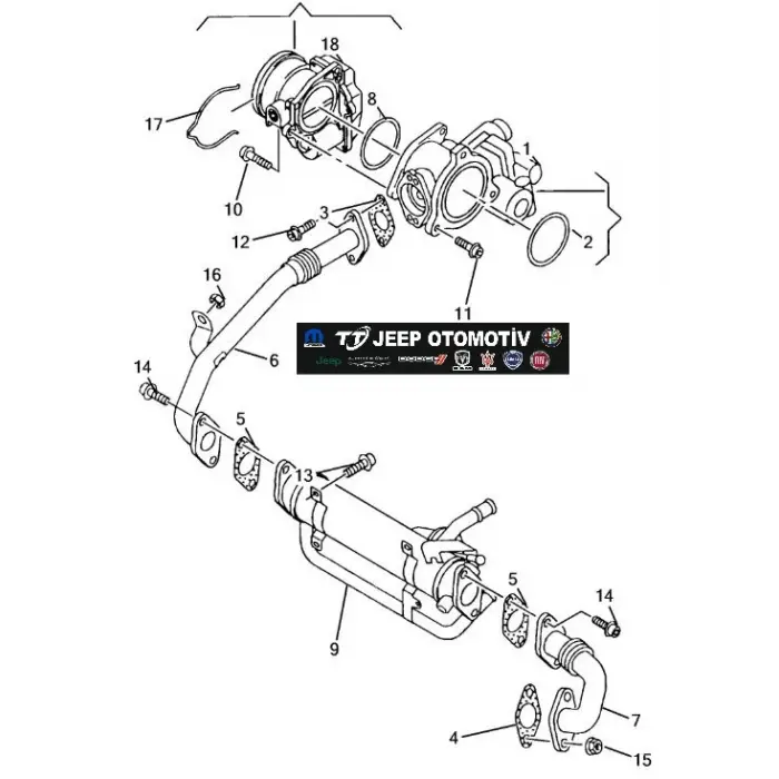 2007 - 2015 Jeep Compass Patriot Dodge Journey Caliber EGR Borusu 68021531AA