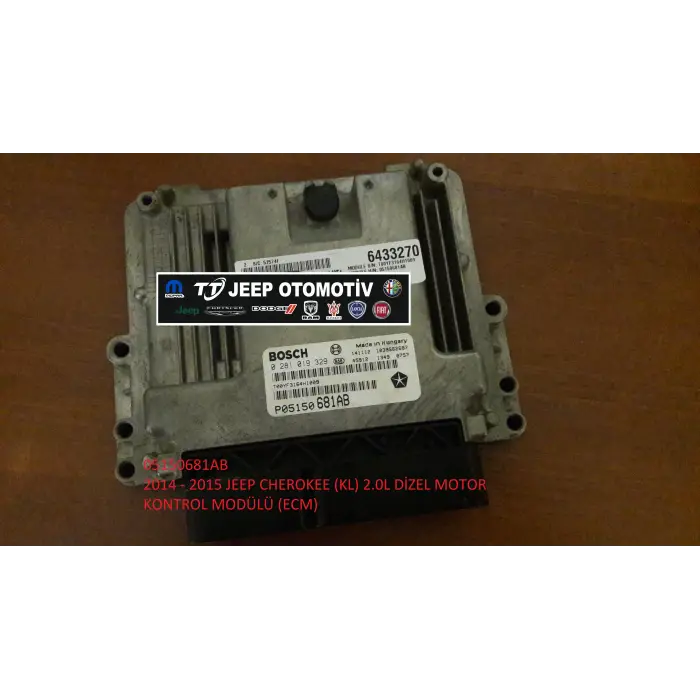 2014-15 Jeep Cherokee (KL) 2.0L Dizel Motor Beyni 05150681AB - 2.El Ürün