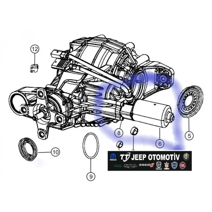 2014-21 Jeep Grand Cherokee Arka Diferansiyel Motoru 68214628AA - 2.El Ürün