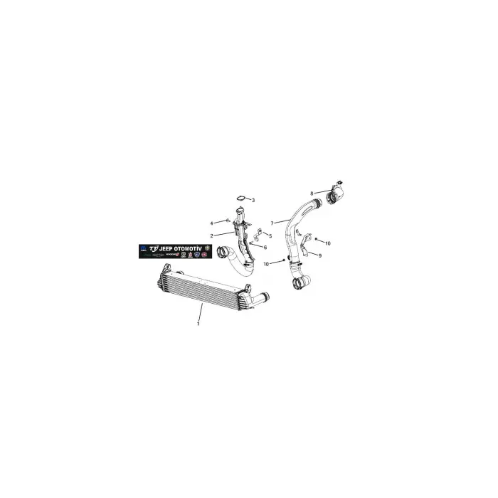 2015 - 2018 Jeep Cherokee (KL) İntercooler Borusu 68191510AE