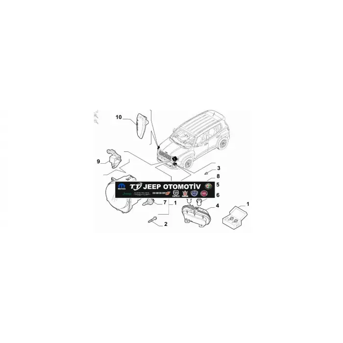 2018-19 Jeep Renegade sol ön sinyal lambası 52177771