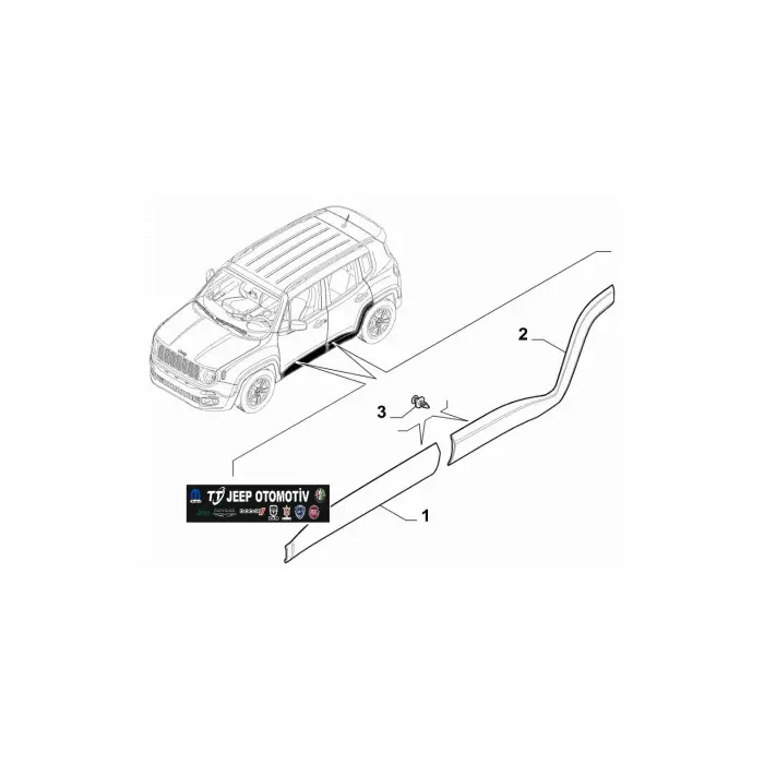 2018-2023 Jeep Renegade ön sol kapı dodik 735789525 735789211