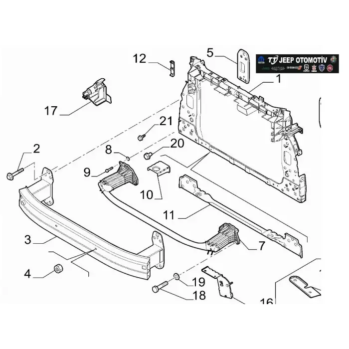 2019- 2024 Jeep Renegade Ön Travers / Radyatör Taşıyıcı 52150969 - 2.El Ürün