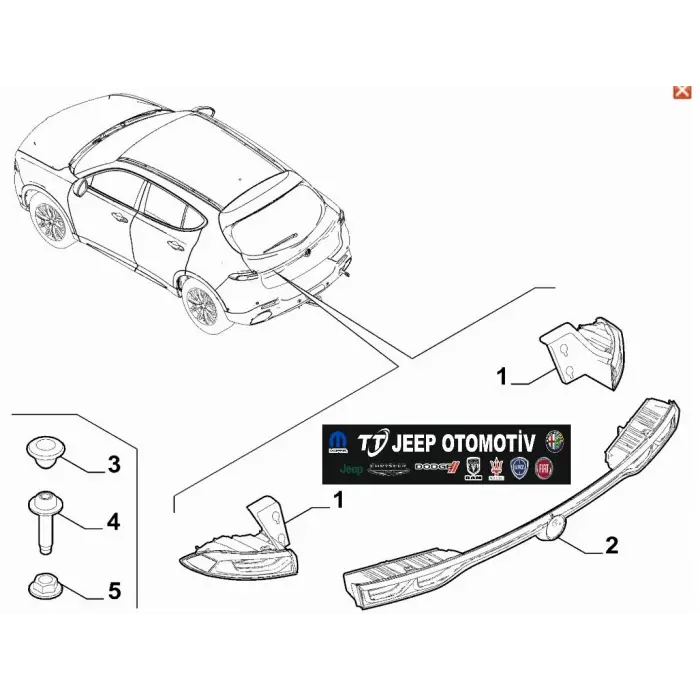 2022-24 Alfa Romeo Tonale Arka Stop Lambası 50577292 50581559