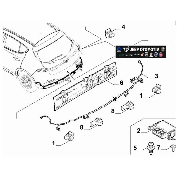 2025 - 2026 Alfa Romeo Tonale Arka Park Sensör Tesisatı 50569432 - 2.El