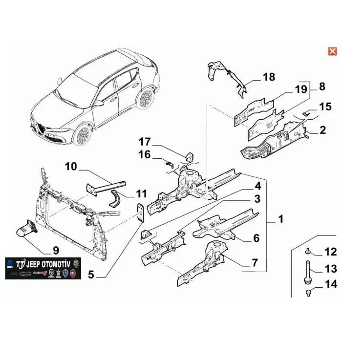 2022 - 2026 Alfa Romeo Tonale Ön Sol Tampon Babası 50564735 - 2.El