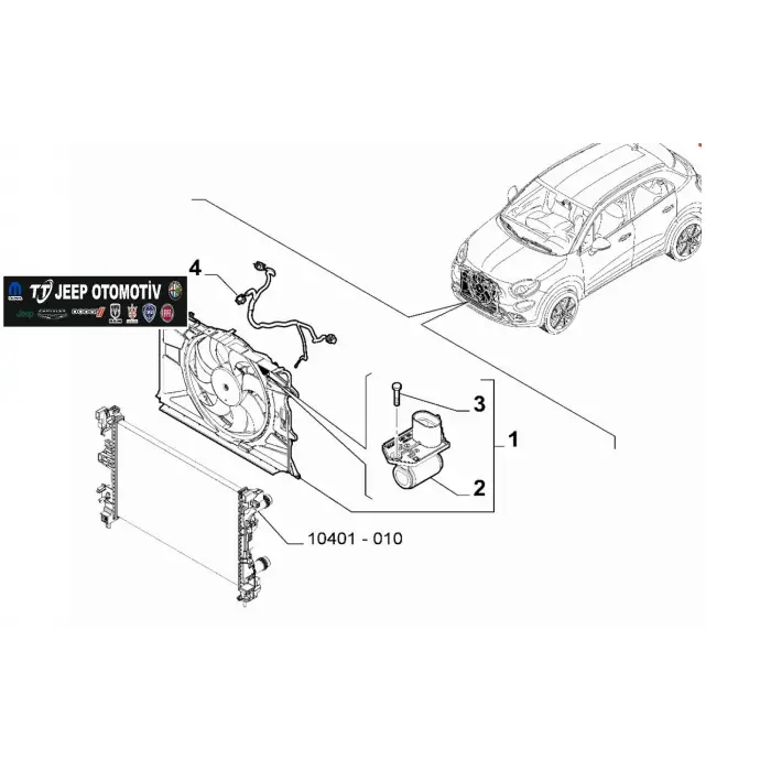 2014 - 2024 Jeep Renegade / Fiat 500X Elektrofan / Fan Motoru / Termik 52161166