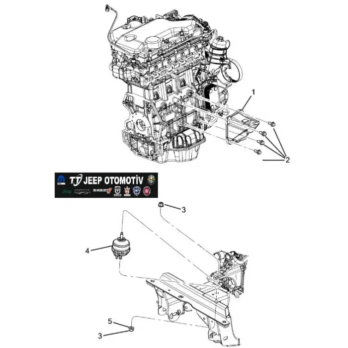 2007 - 2012 Dodge Nitro Jeep Cherokee Motor Kulağı / Takozu 52125232AE OEM K52125232AE