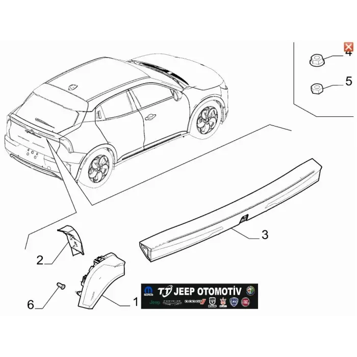 Alfa Romeo Junior Sol Arka Stop 50572581 505725810 - 2.El Ürün