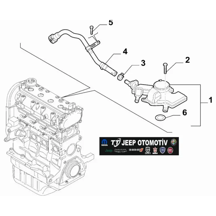 Jeep / Alfa Romeo / Fiat 1.4L Motor Karter Havalandırma 55219081