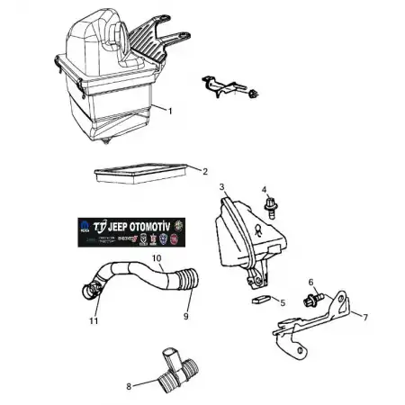 2006-10 Jeep Commander Hava Fitre - Turbo ara hortum 53013672AE