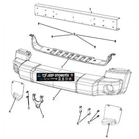 2007-2018 Jeep Wrangler Rubicon Ön Tampon 1FN88RXFAA K1FN88RXFAA
