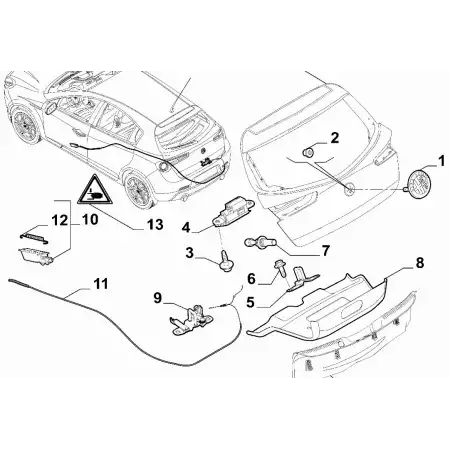 2010 - 2020 Alfa Romeo Giulietta Bagaj Kapağı Kilidi 52161766