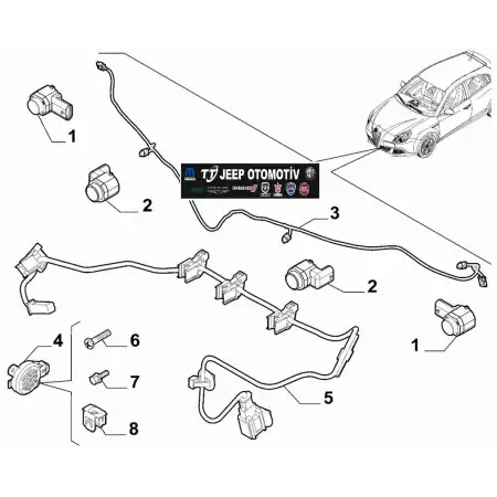 2010-2020 Alfa Romeo Giulietta Ön Park Sensör Tesisatı 50539691