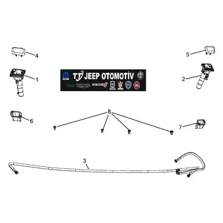 2011-2013 Jeep Grand Cherokee Sol Far Fıskiye Motoru 68078293AA