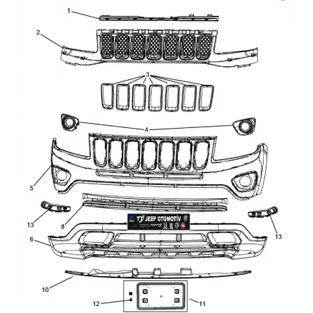 2011 - 2017 Jeep Compass Ön Alt Tampon 68109863AA K68109863AA