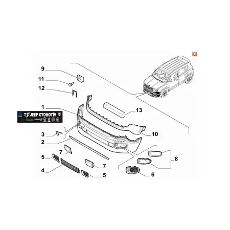 2014 - 2018 Jeep Renegade Ön Tampon 735598589