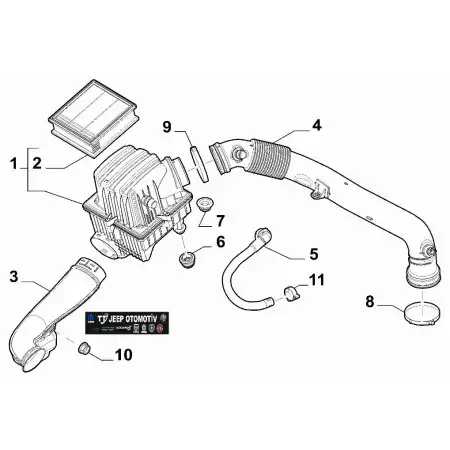 2014-2022 Jeep Renegade / Fiat 500X Hava Filtre Borusu 51938297