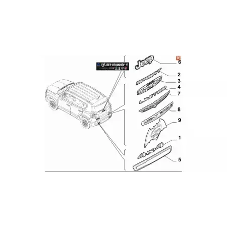 2014-2023 Jeep Renegade Arka Bagaj Jeep Yazısı / Arma 51953600