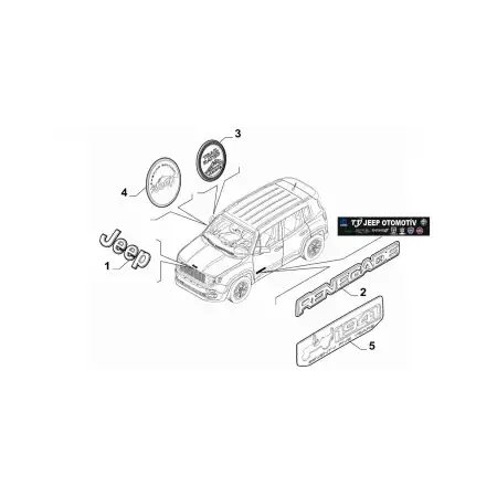 2014 - 2023 Jeep Renegade Yan Kapı Yazısı 52005058