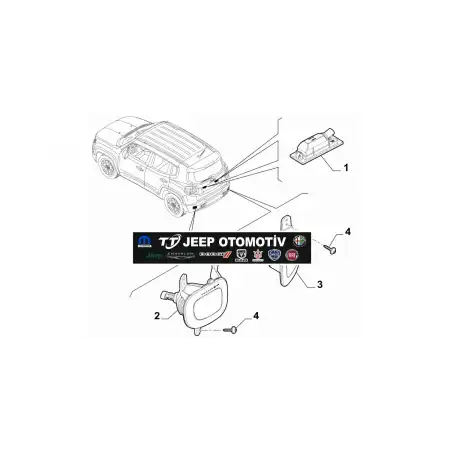 2014-21 Jeep Renegade arka sis lambası 51953205