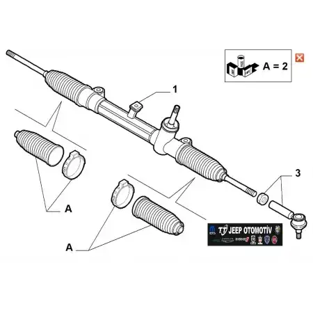 2014-24 Jeep Renegade / Fiat 500X Sol Rot Başı 77366698 Orijinal