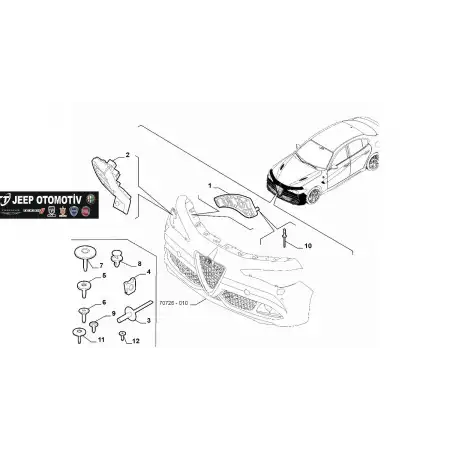 2016-22 Alfa Romeo Giulia Ön Tampon Sol Bağlantı Braket 50546906