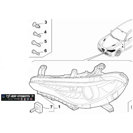 2016-23 Alfa Romeo Giulia Stelvio Uzun Far Ampül DS3 6000634226