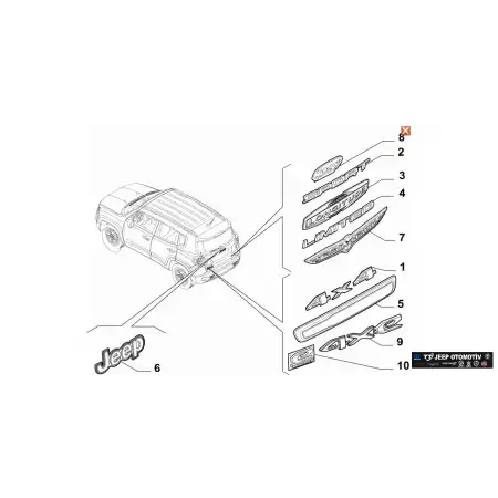 2018 - 2023 Jeep Renegade Arka Bagaj  etorque  yazısı E YAZI YEŞİL52230568