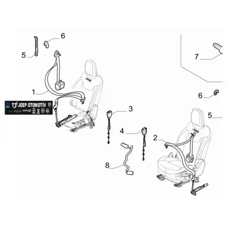 2018 - 2023 Jeep Renegade Sağ Ön Yolcu Emniyet Kemeri 735756121