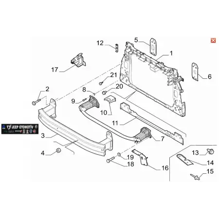 2018 - 2024 Jeep Renegade Ön Tampon Demiri 52119990