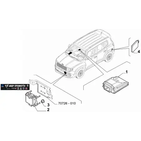 2018-2024 Jeep Renegade Ön Tampon Radar 52181565 Orijinal Sıfır