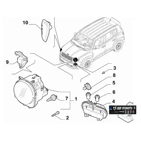 2018 - 2024 Jeep Renegade Ön Tampon Sağ Sinyal Lambası 52177773