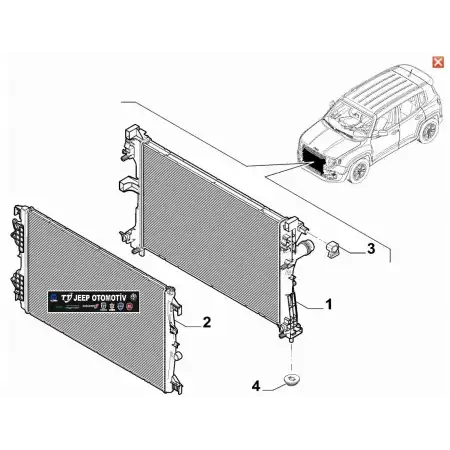 2018-24 Jeep Renegade / 500X Düşük Sıcaklık Radyatörü 52084518