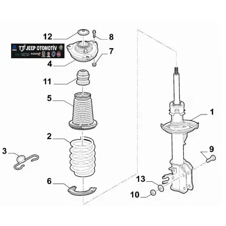 2018- Jeep Renegade Compass 500X Amortisör Takozu 52116186