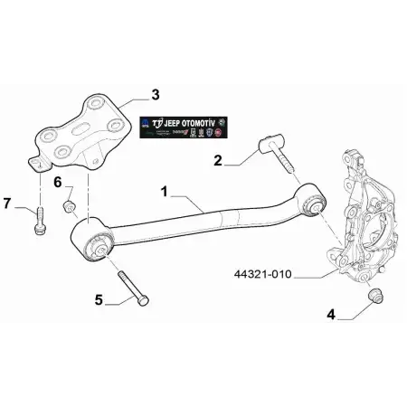 2018- Renegade Compass 500X Tonale Arka Seviye Braketi 51945497