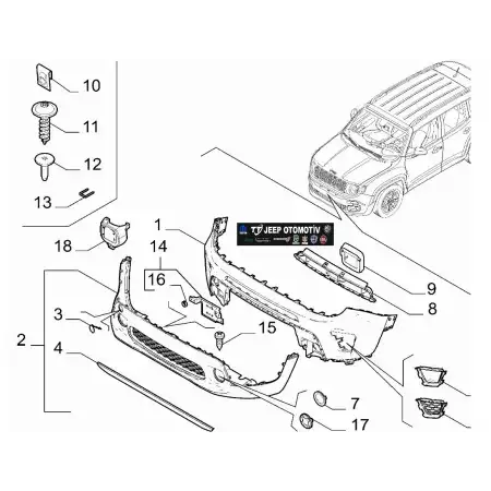 2019 - 2024 Jeep Renegade Ön Küçük Izgara 735774470