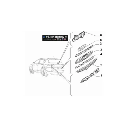 2020-23 Jeep Compass PHEV Arka Bagaj Jeep Yazısı / Arma 52170819