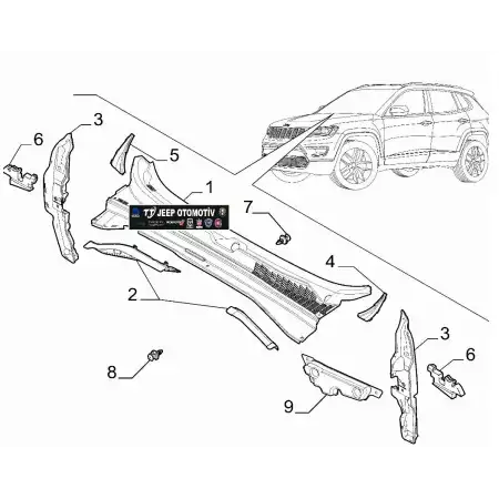 2020 Jeep Compass Silecek Izgarası 735728230 60932904