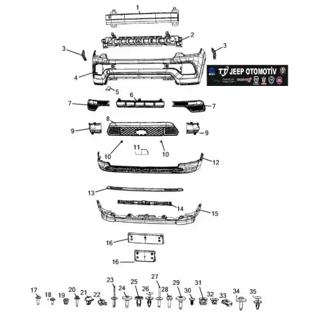 2021 - 2024 Jeep Compass Ön Tampon 68552413AA K68552413AA