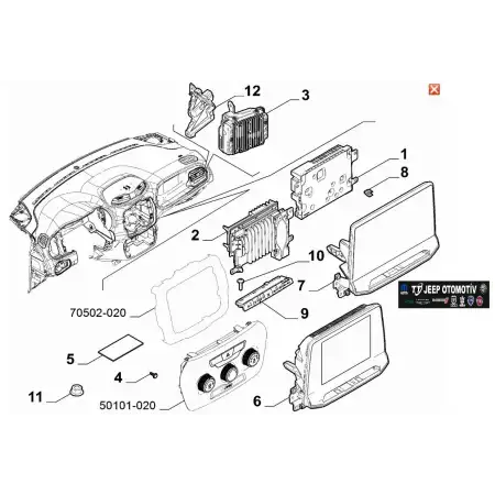 2021 - 2024 Jeep Compass Radyo Ekranı 50155722 68455716AG