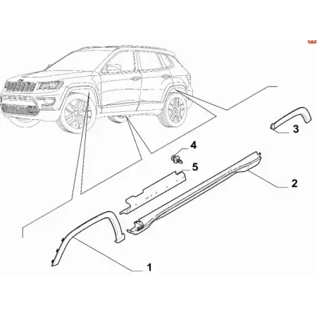 2021 - 2024 Jeep Compass Sağ Arka Dodik 60969381