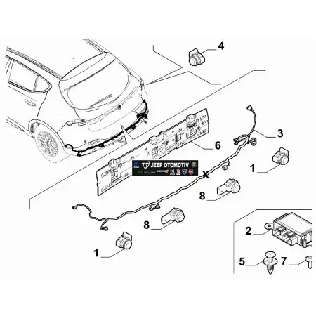 2022 Alfa Romeo Tonale Arka Tampon Park Sensör Tesisatı 50569432