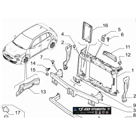 Jeep Avenger / Alfa Romeo Junior Ön Tampon Traversi 9849353180