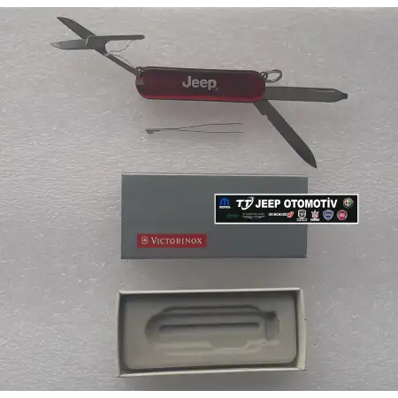 Jeep Marka Victorinox ışıklı kırmızı renk çakı - küçük boy