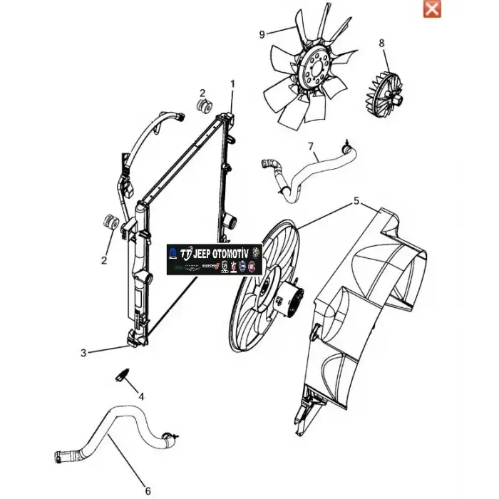 2008 - 2012 Jeep Cherokee / Dodge Nitro Radyatör 68003966AB