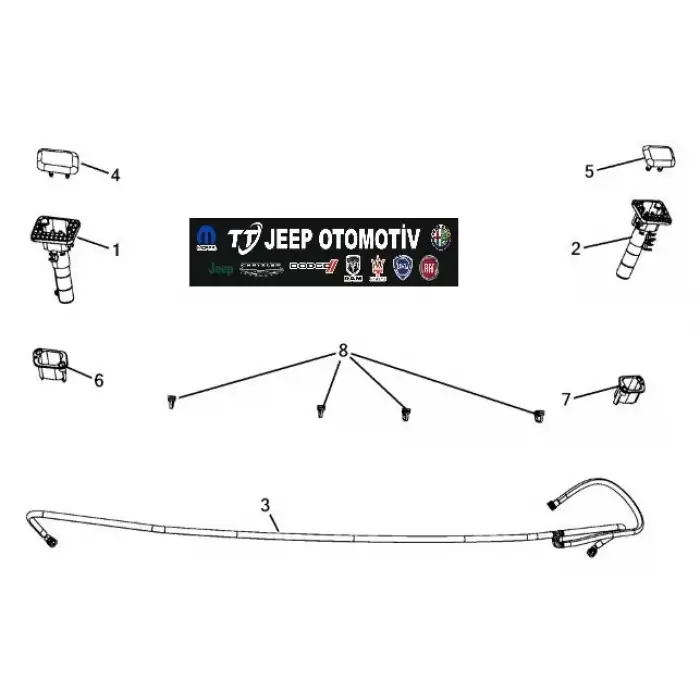 2011-2013 Jeep Grand Cherokee Sol Far Fıskiye Motoru 68078293AA