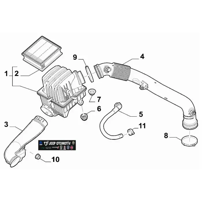 2014-2022 Jeep Renegade / Fiat 500X Hava Filtre Borusu 51938297